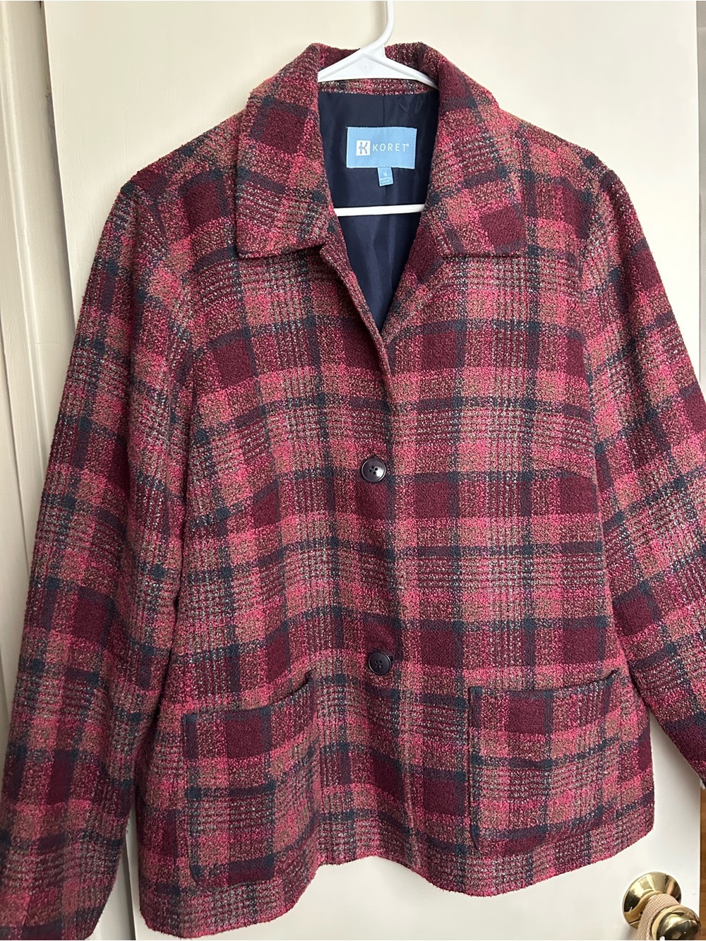 Koret Burgundy Plaid Jacket